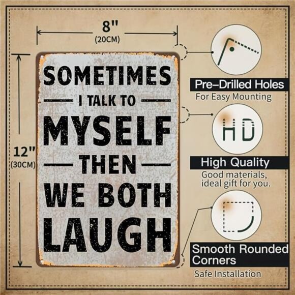 Retro Humor Metal Tin Sign - Funny Decorative Sign & Plaque for Wall Art - Picture 3 of 7